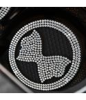 Car Multifunctional Anti-slip Coaster with Diamond Bow Crystal(White)