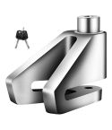 Electrical Vehicle Triangle Disc Brake Lock Universal Alloy Steel Anti-Theft Lock Scooter Padlock(Silver)