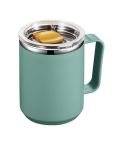 401-500ml 304 Stainless Steel Portable Mug Coffee Cup with Lid Leakproof Thermos Drink Bottle(Green)