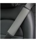 Skin Feeling Car Leather Seat Belt Cover Shoulder Pads 6.5x23cm(Gray)