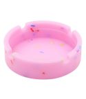 8.3x2.3x0.5cm Round Silicone Luminous Ashtray Fluorescent Car Ashtray(Pink)