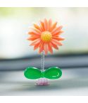 Cute Small Daisy Car Ornament Car Dashboard Shaking Decoration(Orange)