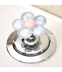 Cute Flower Toilet Pusher Nail Art Special Bathroom Flush Switch Button(Blue)