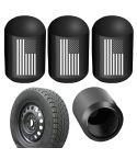 4pcs /Set Car Tire Capsule Aluminum Alloy Screw Dustproof Valves(Black)