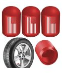 4pcs /Set Car Tire Capsule Aluminum Alloy Screw Dustproof Valves(Red)