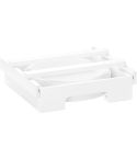 9-inch Paper Plate Dispenser Under Cabinet Bamboo Plates Holder Kitchen Storage Rack 24 x 26.5 x 6.5(White)