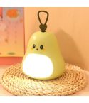 Cartoon LED Portable Night Light USB Rechargeable Plug-in Bedroom Bedside Lamp(Avocado)