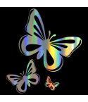 3pcs /Set Butterfly Hollow Car Scratch Decorative Fuel Tank Cap Sticker(Colorful)