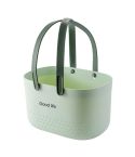 Silicone Portable Wash Basket Bathroom Storage Drainage Shower Shelf Basket(Green)