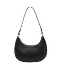 Niche Crescent Women Armpit Bag Single Shoulder Handbag(Black)