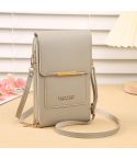 Touch Screen Crossbody Mobile Phone Bag Multifunctional Zipper Coin Purse(Grey)
