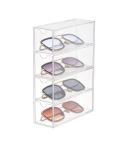 4-Layer Acrylic Stackable Desktop Eyeglasses Display Case Dustproof Drawer Storage Box(Transparency)