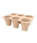 6 Holes Nursery Box Small Vegetable Flower Plant Breathable Growing Tray Silicone Folding Nursery Pot(Skin Color)