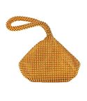 Evening Clutch Bag Ladies Banquet Soft Beaded Handbag(Gold)
