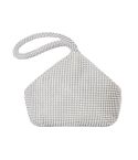 Evening Clutch Bag Ladies Banquet Soft Beaded Handbag(Silver)