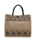Nation Style Printing Handbag Simple Large Capacity Linen Tote Bag(Triangle)