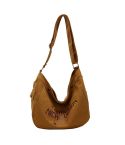 Large Capacity Canvas Bag Women Tote Printed Letter Casual Simple Shoulder Bag(Khaki)