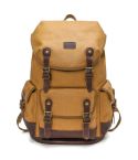 Retro Canvas Backpack Large Capacity Travel Computer Bag(Yellow)