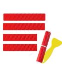4pcs/Set Car Door Sill Strip PVC Anti-scratch Anti-dirt Protective Film(Carbon Fiber Red)