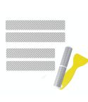 4pcs/Set Car Door Sill Strip PVC Anti-scratch Anti-dirt Protective Film(Carbon Fiber Gray)