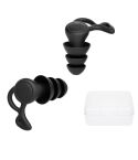 Noise Canceling Sleeping Earplugs Triple Layer Soundproofing Silicone Swimming Earplugs(Black)