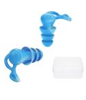 Noise Canceling Sleeping Earplugs Triple Layer Soundproofing Silicone Swimming Earplugs(Blue)