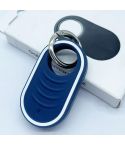For Samsung Galaxy SmartTag2 Silicone Protective Case Positioning Loss Prevention Keychain(Dark Blue)