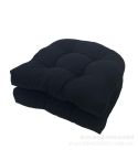 1pair 48 x 48cm Garden Patio Rattan Chair Waterproof Cushion Thick Soft Sofa Cushion(Black)