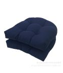 1pair 48 x 48cm Garden Patio Rattan Chair Waterproof Cushion Thick Soft Sofa Cushion(Navy Blue)