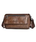 WEIXIER D514 Men Crossbody Waterproof Single Shoulder Bag Large Capacity Commuter Messenger Backpack(Brown)