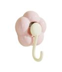 Household Suction Cup Flower Hook Bathroom Vacuum Sticky Hooks Without Punch Hole(Pink)