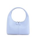 Simple Niche Leather Women Bag Pure Color Design Texture Handbag(Light Blue)