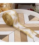5m x 5cm Multifunctional Christmas Decorative Ribbon Gift Box Packaging Ribbon with Wire(White)