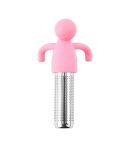 Man Shape Tea Filter Brewer 304 Stainless Steel Tea Strainer(Pink)