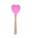 High Temperature Resistant Nonstick Heart Shaped Silicone Spatula Spoon Kitchen Baking Tools(Pink)