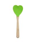 High Temperature Resistant Nonstick Heart Shaped Silicone Spatula Spoon Kitchen Baking Tools(Green)