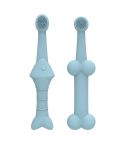 2pcs / Set Cats And Dogs Silicone Toothbrush Pet Oral Cleaning Care Tool(Blue)