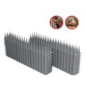 20pcs /Box 30cm 3 Rows Spikes Plastic Bird Repellent Spikes Anti-theft Bird Chase Cat Spikes(Gray)