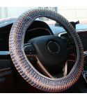 Universal Car Steering Wheel Ice Silk Non-slip Breathable Protective Cover(Gray Coffee)