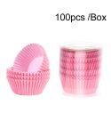 100pcs /Box Baking Utensils Cake Paper Cups Muffins Paper Cupcake Wrappers Oil-proof Chocolate Cake Tray(Pink)