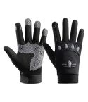 LANYIER Fall Winter Men Outdoor Motorcycle Gloves Riding Warm Windproof Anti-Slip Waterproof Touch Screen Gloves, Size: Average(Gray)