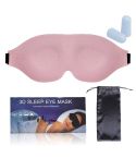 4 In 1 3D Sleep Eye Mask Memory Foam Non-pressure Shading Sleeping Blindfold(Pink)