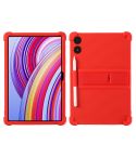 For Xiaomi POCO Pad 5G Shockproof Silicone Tablet Protective Case With Holder(Red)