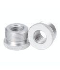 2pcs Metal 3/8 Female To 5/8-27 Male Adapter Screws Microphone Stands Conversion Photo Accessories(Silver)