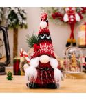 Christmas Decoration Plush Knitted Bent Hat Gnome Figurine Ornament(Female)