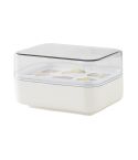 Mini Press Type Ice Cube Mold Food Silicone 6 Cubes Easy to Release Household Ice Lolly Making Box(White)