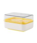 Mini Press Type Ice Cube Mold Food Silicone 6 Cubes Easy to Release Household Ice Lolly Making Box(Yellow)