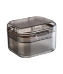 3-layer Denture Case Invisible Orthodontic Retainer Storage Box Drainage Layered Braces Cleaning Box(Black)
