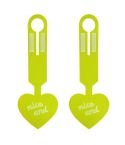 2pcs PVC Fluorescent Love Luggage Tag Baggage Tag Boarding Pass Checked Suitcase Anti-Lost Luggage Label(Yellow)