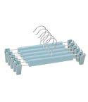 5pcs /Pack Retractable Nano Pants Hanger Seamless Trouser Clip For Skirt Dress Slacks(Blue)